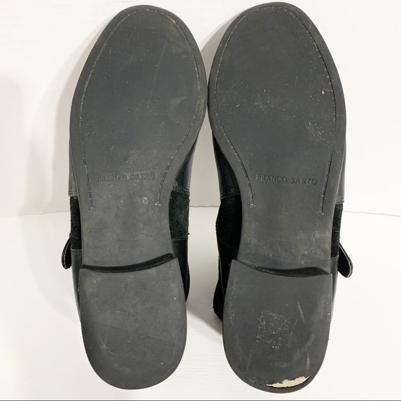 Franco Sarto Merit Leather and Suede Booties Adjustable Strap with Buckle Black - Picture 7 of 9